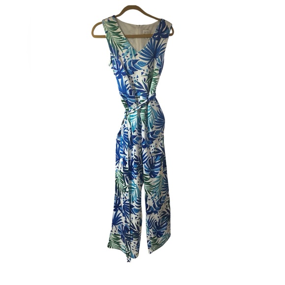 Nicole Miller Tropical Blue and Green Jumpsuit - Picture 2 of 5